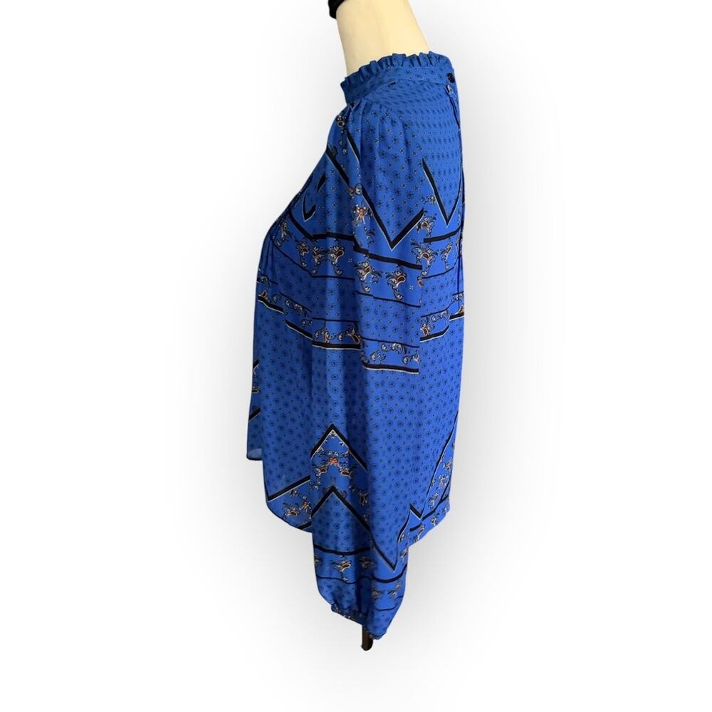 Maison d'Amelie Blue Long Sleeve Top Size S - Picture 3 of 4